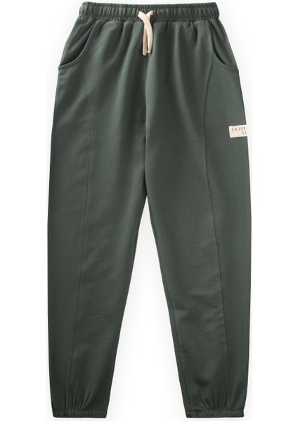 Paçalı Eşofman 2-8 Yaş Haki Yeşil