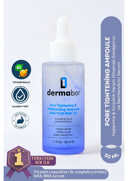 Retinol, Aha/bha Cilt Serumu | Onarıcı, Yaşlanma&kırışıklık Karşıtı Gözenek Sıkılaştırıcı Serum, 50ML