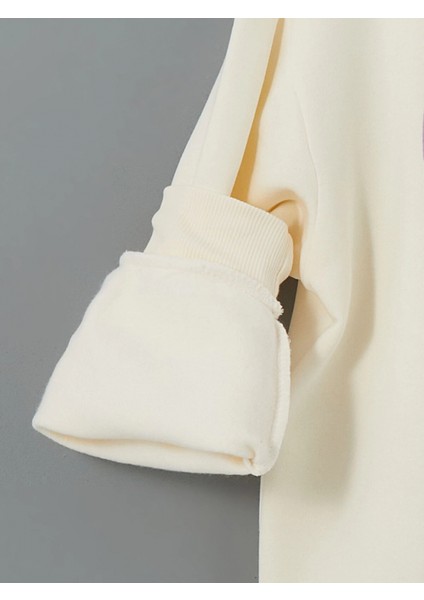Lcw Kids Ekru Bisiklet Yaka Kız Çocuk Kalın Sweatshirt modelleri