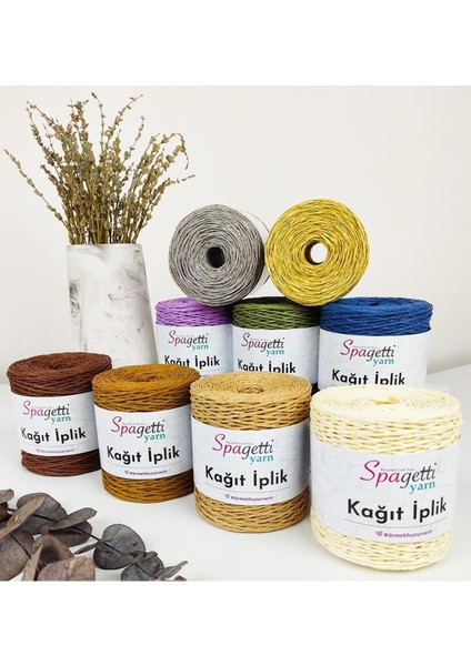 Spagettiyarn Kağıt Ip Bej El Örgü Ipliği indirimleri