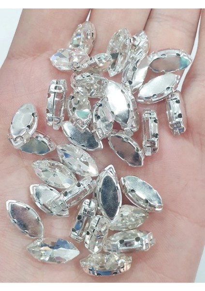 Tekno Trust 7*15MM Mekik Kristal Dikme Kasalı Taş (100 Adet)