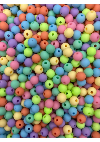 25gr 8mm Mat Karışık Pastel Renkli Neon Boncuk,takı Yapım Boncuğu (25 GR, ~85 ADET) modelleri
