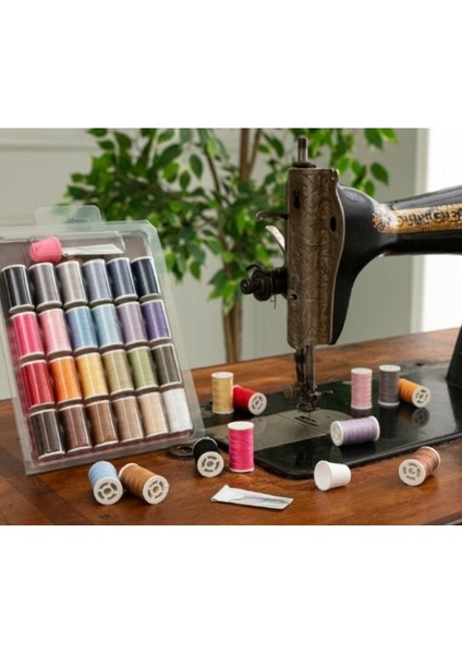 BALIM ÖRGÜ EVİ Mini Makaralar Dikiş Iplik Seti 24 Renkli Iğne Dikiş Yüksük fiyatları