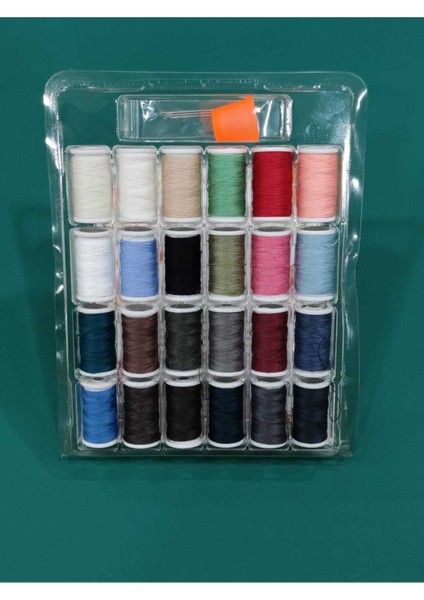BALIM ÖRGÜ EVİ Mini Makaralar Dikiş Iplik Seti 24 Renkli Iğne Dikiş Yüksük indirimleri