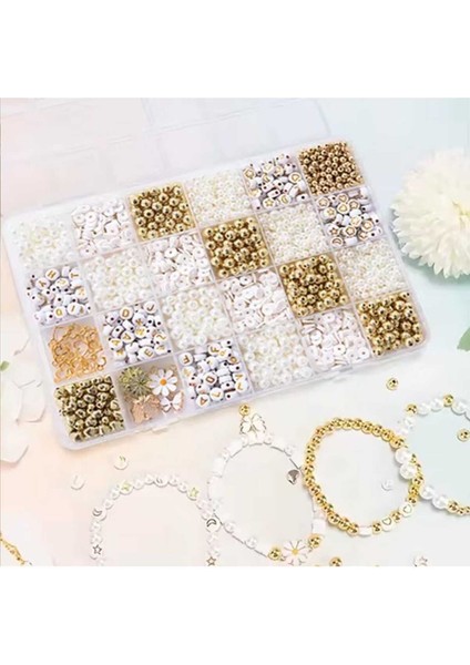 İnci boncuk Harf boncuk ve ara aparat takı bileklik yapım seti Hobi malzemeleri 4 fırsatları