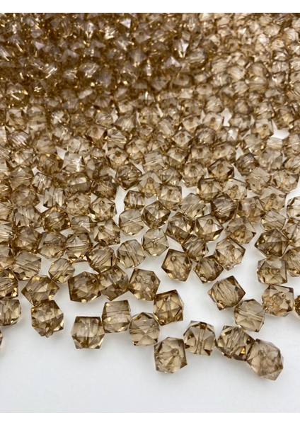 100gr 10mm Vizon/ Açık Kahverengi Küp, Kübik Model Akrilik Boncuk ,çanta Boncuğu (100gr,~180 Adet) fırsatları