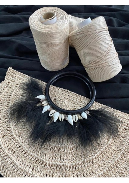 Premium Polyester Bodrum Rafya Ipi Suni Rafya Ip Çanta Ipi Hediye Paketleme Ipi