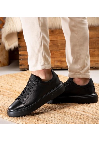 Bagsshoes 2501 Footcap Erkek Hakiki Deri Yüksek Taban Premium Sneaker Ayakkabı