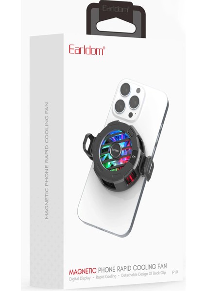 F19 Radyatör Telefon Soğutucu Manyetik Fan - Siyah