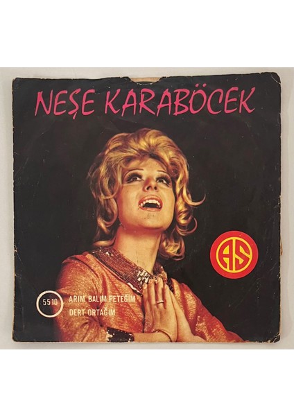 Neşe Karaböcek Arım Balım Peteğim - Dert Ortağım 45'lik Plak (Orjinal 1972 Dönem Baskı 45 Lik Plak)