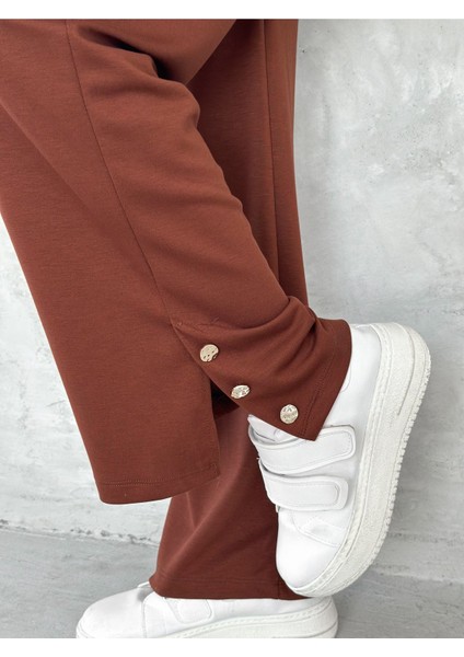 Düğmeli Polo Yaka Paça Yırtmaçlı Modal Kumaş Kısakol Eşofman Takım indirimleri