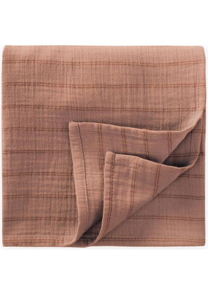 Naturel Battaniye 90X100CM Kahve Çift Çizgili