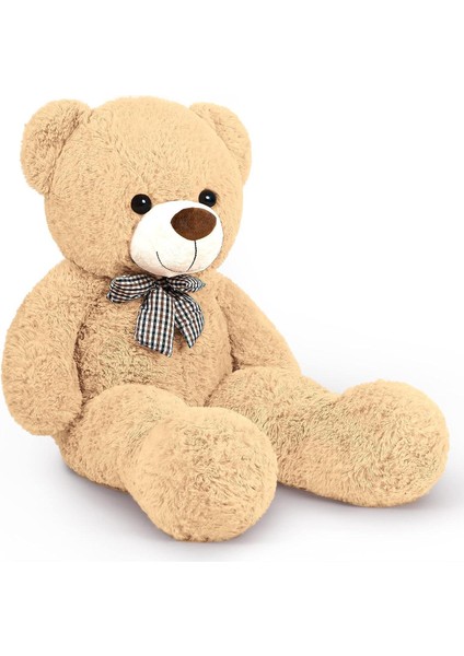 90 cm Rengarenk Papyonlu Peluş Ayıcık - % 100 Yerli