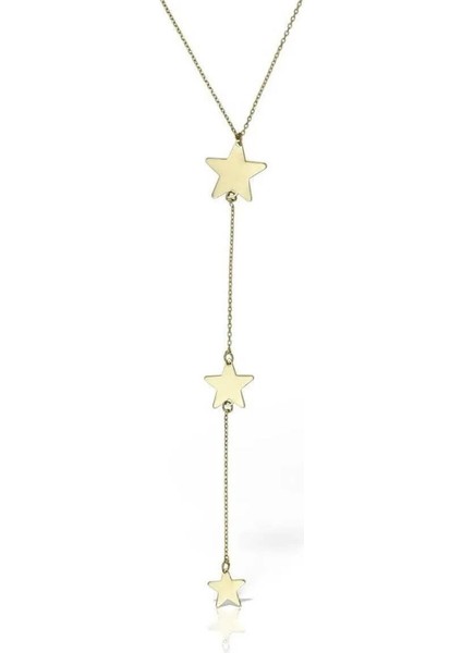 Y Model Sallantılı Üç Yıldız Kolye