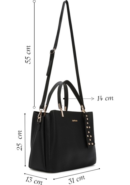 Kadın Siyah Uzun Askılı Aksesuar Detaylı Kol Çantası 25WBD2009FT fiyatları