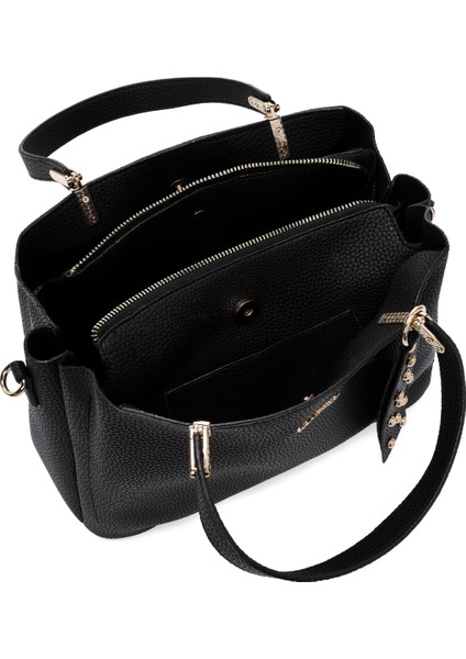 Kadın Siyah Uzun Askılı Aksesuar Detaylı Kol Çantası 25WBD2009FT