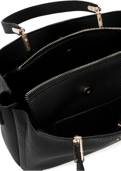 Kadın Siyah Uzun Askılı Aksesuar Detaylı Kol Çantası 25WBD2009FT