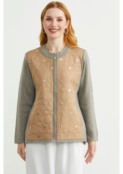 Cepli Önü Kapitone Triko Ceket - Kamel fiyatları