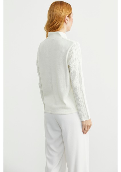 Hakim Yaka Cepli Yün Triko Ceket - Kemik indirimleri