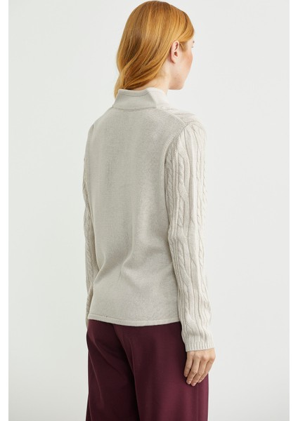 Hakim Yaka Cepli Yün Triko Ceket - Taş indirimleri