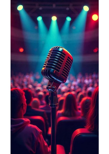 Karaoke Mikrafonu V2 Ev Duvar Salon Güzellik Salonu Ofis Dükkan Dekarasyon Kanvas Tablo fiyatları