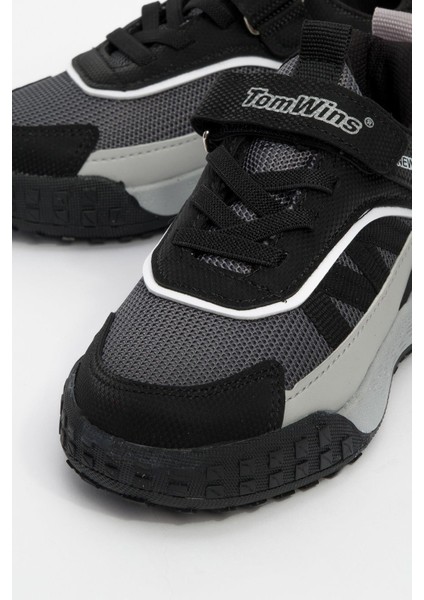 Işıklı Cırtlı Çocuk Spor Ayakkabı Siyah Füme Beyaz modelleri