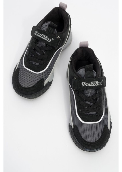 Işıklı Cırtlı Çocuk Spor Ayakkabı Siyah Füme Beyaz indirimleri