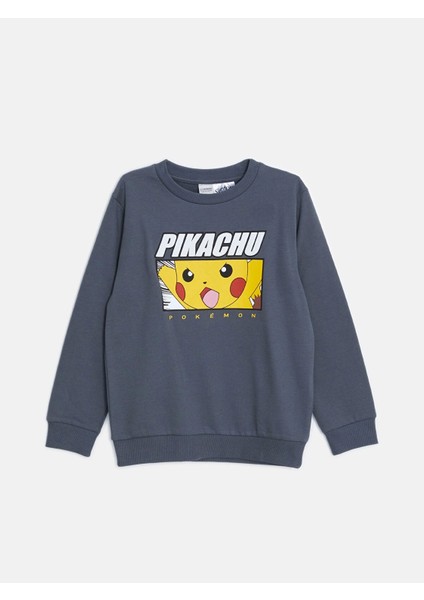 Lcw Kids Gri Bisiklet Yaka Baskılı Erkek Çocuk Sweatshirt fırsatları