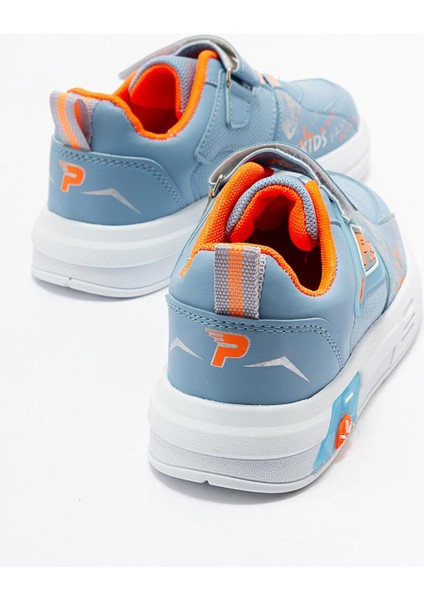 Lastikli Cıtlı Çocuk Spor Ayakkabı Mavi Oranj fırsatları
