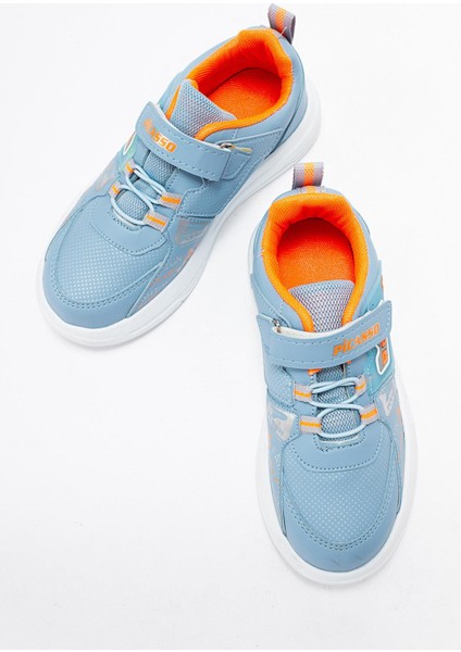Lastikli Cıtlı Çocuk Spor Ayakkabı Mavi Oranj indirimleri