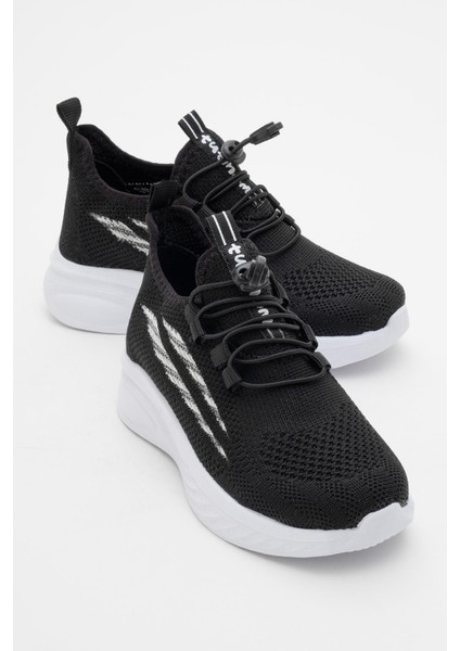 Triko Çocuk Spor Ayakkabı 31-35 Siyah Beyaz