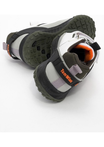 Çocuk Spor Ayakkabı Haki Beyaz Oranj fırsatları