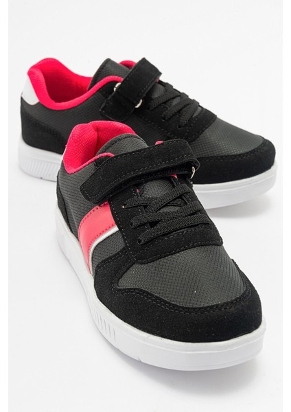 Çocuk Cırtlı Spor Ayakkabı Siyah Fuje