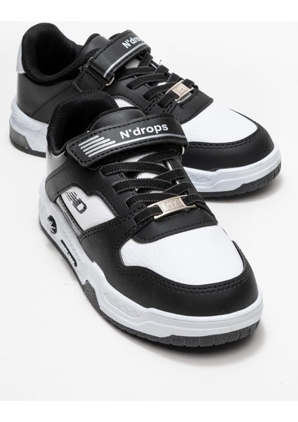 Cırtlı Çocuk Spor Ayakkabı ; Beyaz Siyah