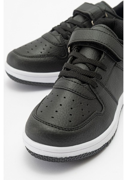 Kaydırmaz Çocuk Cırtlı Spor Ayakkabı Siyah Siyah modelleri