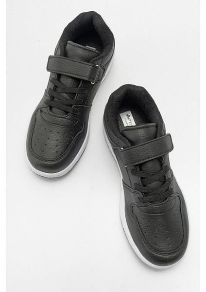 Kaydırmaz Çocuk Cırtlı Spor Ayakkabı Siyah Siyah indirimleri