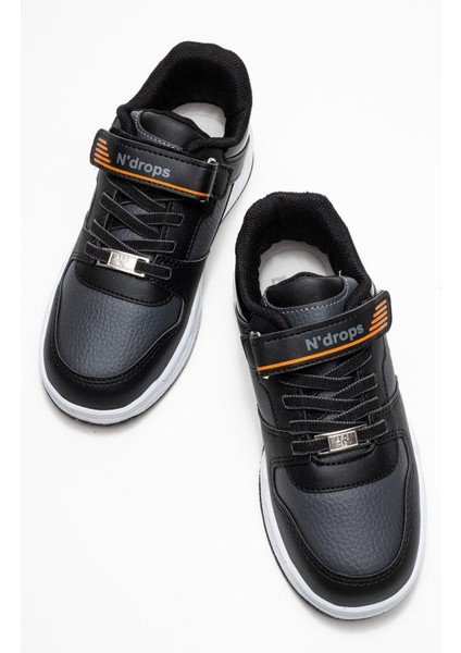 Cırtlı Çocuk Spor Ayakkabı ; Siyah Oranj indirimleri