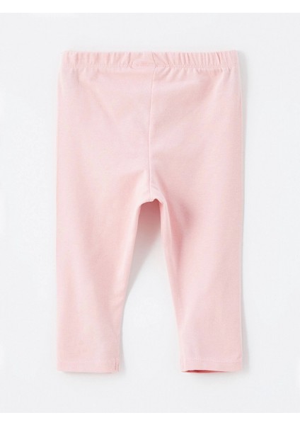 Lcw Baby Ekru Bisiklet Yaka Uzun Kollu Baskılı Kız Bebek Bluz ve Tayt 2'li Takım