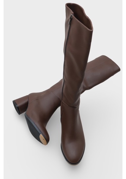 Kadın Çizme Suni Deri Kalın Topuk Oval Burun Yandan Fermuarlı Şık Rahat Tasarım modelleri