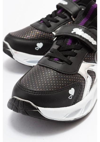 Kalpli Çocuk Spor Ayakkabı 22-25 Siyah Gümüş modelleri
