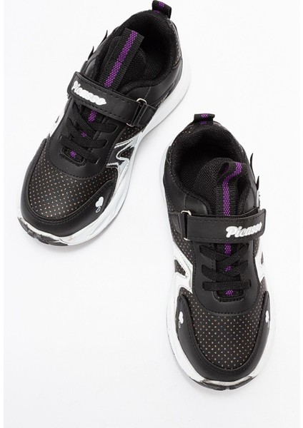 Kalpli Çocuk Spor Ayakkabı 22-25 Siyah Gümüş indirimleri