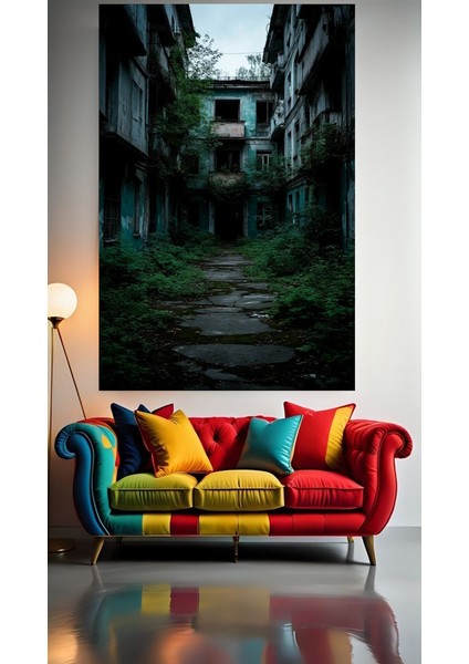 Terkedilmiş Mekan V1 Ev Duvar Salon Güzellik Salonu Ofis Dükkan Dekarasyon Kanvas Tablo