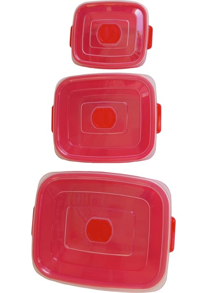 3'lü Mikrofresh Saklama Kabı Seti (0,5 L + 1 L + 2 L) - Mikrodalga, Bulaşık Makinesi Uyumlu modelleri