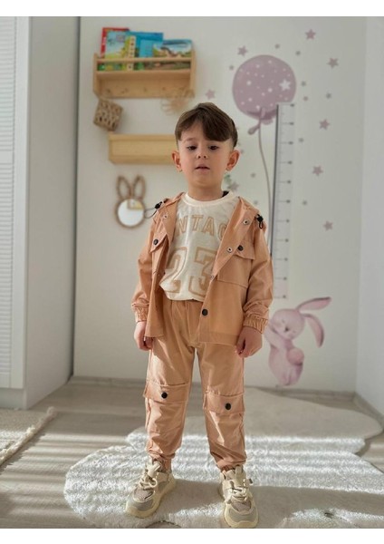 Bayramlık Paraşüt Kumaş Erkek Çocuk Tarz 3'lü Alt Üst Takım fiyatları