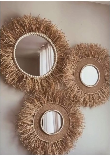 3lü Duvarsüsü Aynalı Rafya