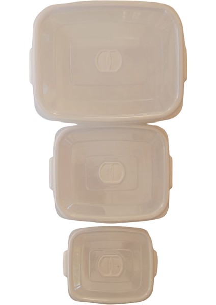 3'lü Mikrofresh Saklama Kabı Seti (0,5 L + 1 L + 2 L) - Mikrodalga, Bulaşık Makinesi Uyumlu modelleri