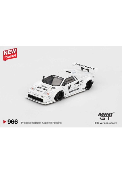 1:64 Lamborghini Countach Lb-Works White 2024 Tokyo Auto Salon Diecast Model Araba Blister modelleri