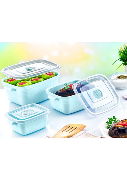 3'lü Mikrofresh Saklama Kabı Seti (0,5 L + 1 L + 2 L) - Mikrodalga, Bulaşık Makinesi Uyumlu indirimleri