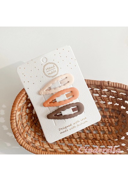 3'lü Büyük Boy Mat Soft Basic Tonlu Tırtıklı Model Çıt Çıt Toka Seti 5cm - Çıtçıt Yan Saç Tokası