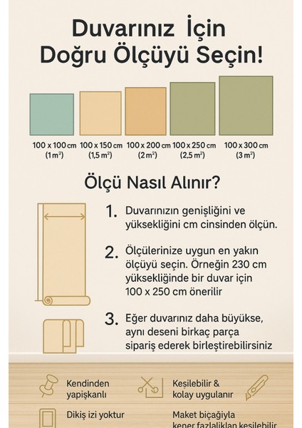 Sair - Kendinden Yapışkanlı Yaprak Desenli Duvar Kağıdı | Doğal ve Şık Dekoratif Tasarım